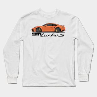 supercar 911 turbo s 992 orange Long Sleeve T-Shirt